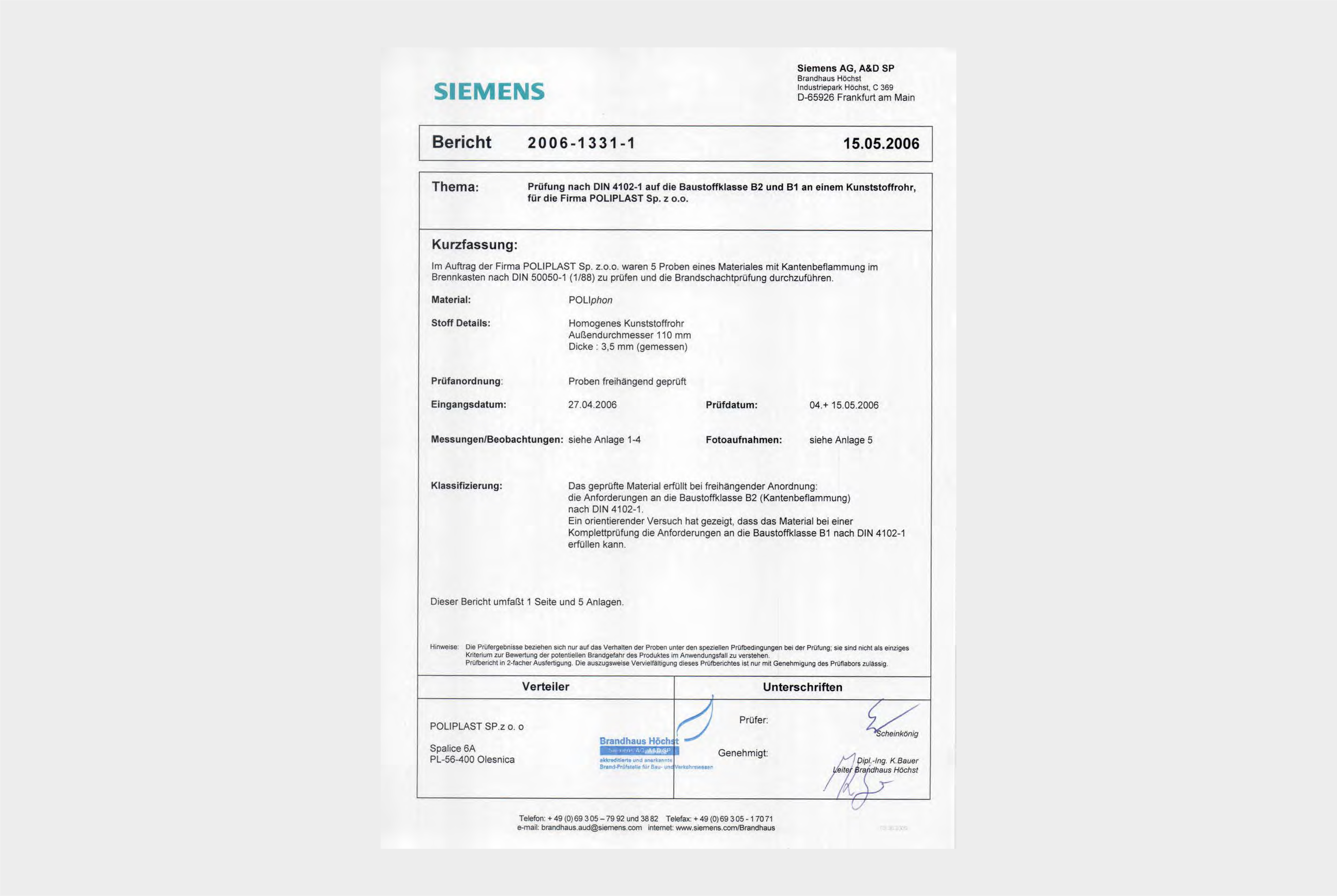 dBlue-Siemens- fuego DIN4102- Aleman