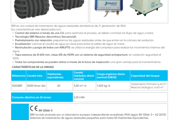 Ficha Técnica - Sistema SBR con ecualización ISEA 20 HE