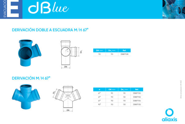 Ficha Técnica dBlue - Derivación doble a escuadra