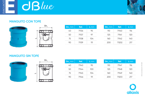 Ficha Técnica dBlue - Manquito con y sin tope