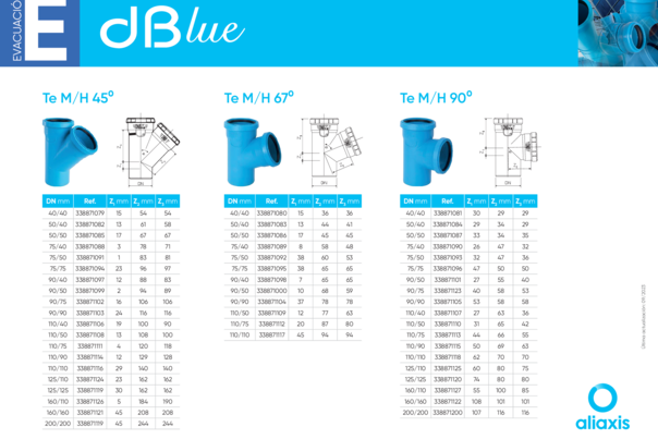 Ficha Técnica dBlue - Te M - H45-67-90