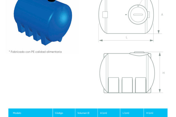 Ficha Técnica Depósito Cilíndrico Superficie Horizontal - TH
