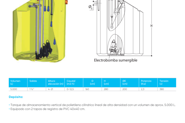 Ficha Técnica Estación de Bombeo 5000 L R2 -  IS04608