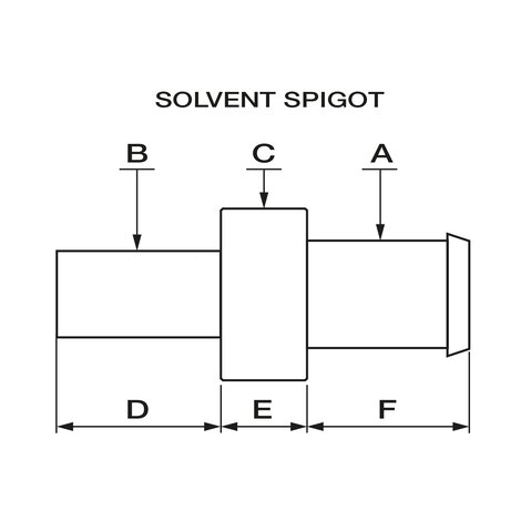 disegno tecnico del raccordo a incollaggio in PVC-U del sistema ProtectaFlex